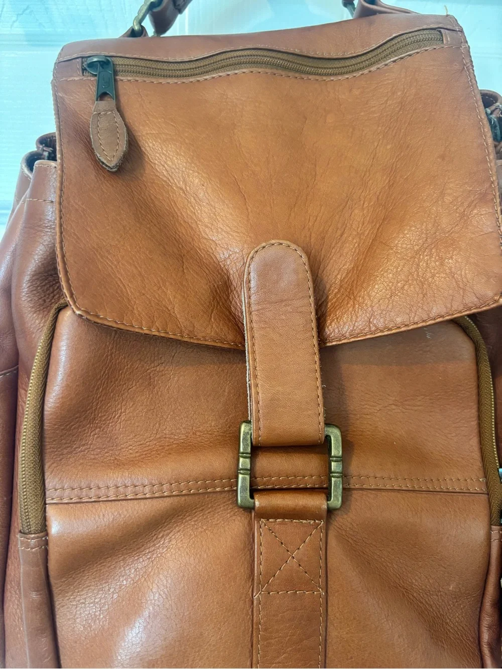 Leather Backpack - Tan Travel & Work Backpack